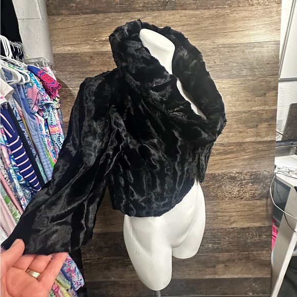 White House Black Market Black Blazer with Luxurious Faux Fur Small - Picture 2 of 12